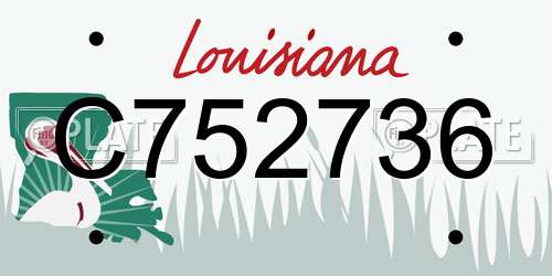 C752736 Louisiana License Plate