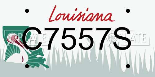 C7557S Louisiana License Plate
