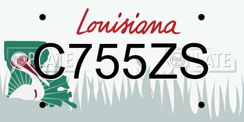 C755ZS Louisiana License Plate