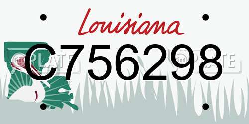 C756298 Louisiana License Plate