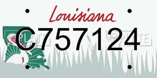 C757124 Louisiana License Plate