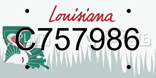 C757986 Louisiana License Plate