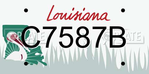 C7587B Louisiana License Plate