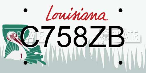 C758ZB Louisiana License Plate