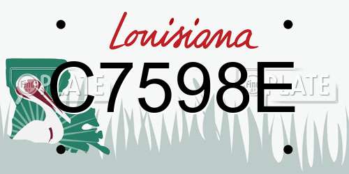 C7598E Louisiana License Plate