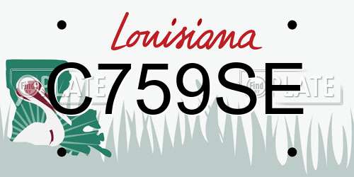 C759SE Louisiana License Plate