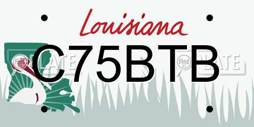 C75BTB Louisiana License Plate