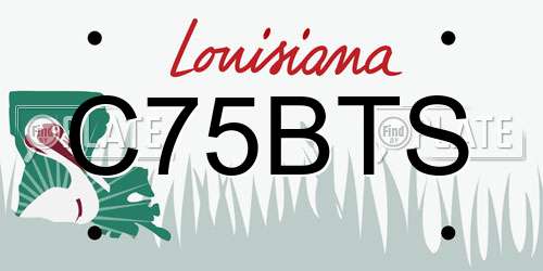 C75BTS Louisiana License Plate