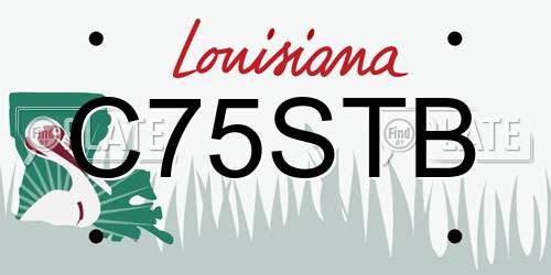 C75STB Louisiana License Plate