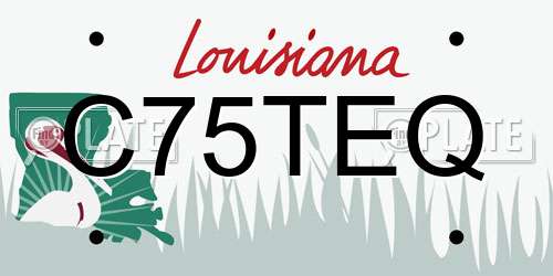 C75TEQ Louisiana License Plate