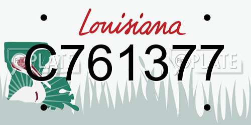 C761377 Louisiana License Plate