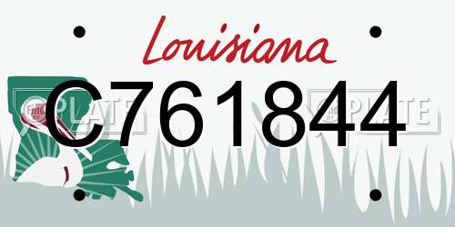 C761844 Louisiana License Plate