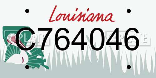 C764046 Louisiana License Plate