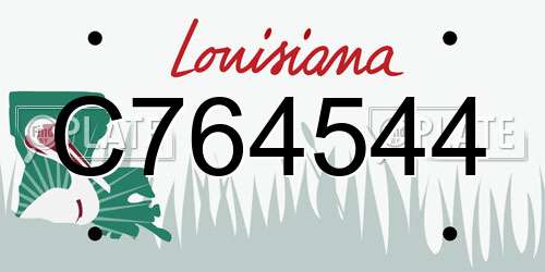 C764544 Louisiana License Plate