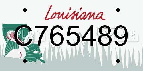 C765489 Louisiana License Plate