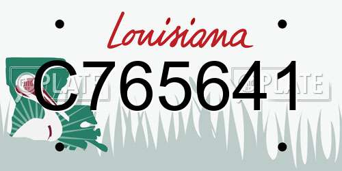 C765641 Louisiana License Plate