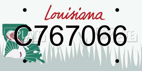 C767066 Louisiana License Plate
