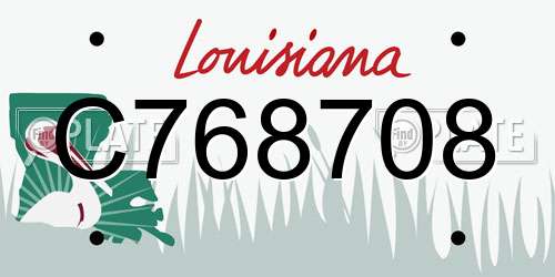 C768708 Louisiana License Plate