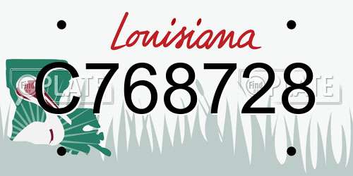 C768728 Louisiana License Plate