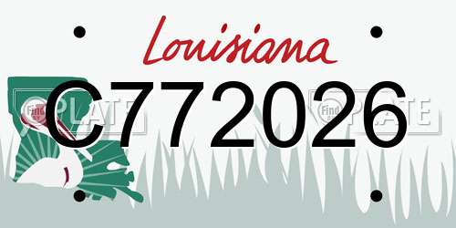C772026 Louisiana License Plate