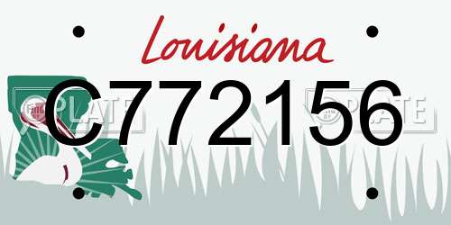 C772156 Louisiana License Plate