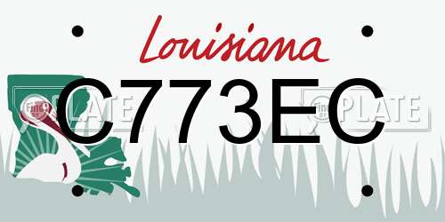 C773EC Louisiana License Plate