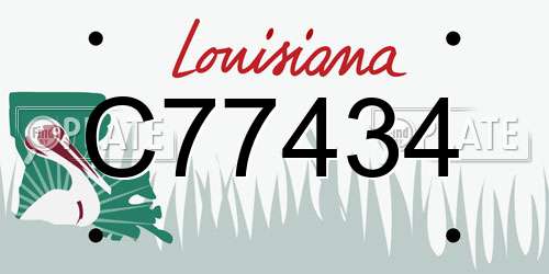 C77434 Louisiana License Plate