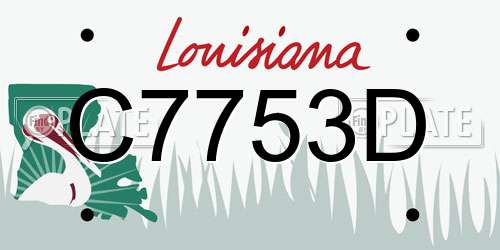 C7753D Louisiana License Plate