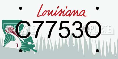 C7753O Louisiana License Plate