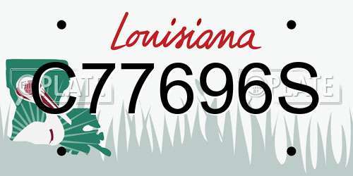 C77696S Louisiana License Plate