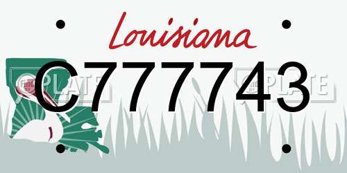 C777743 Louisiana License Plate