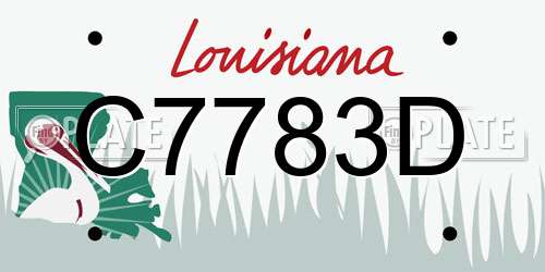 C7783D Louisiana License Plate