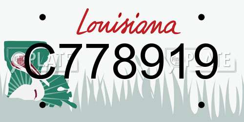 C778919 Louisiana License Plate