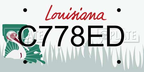 C778ED Louisiana License Plate