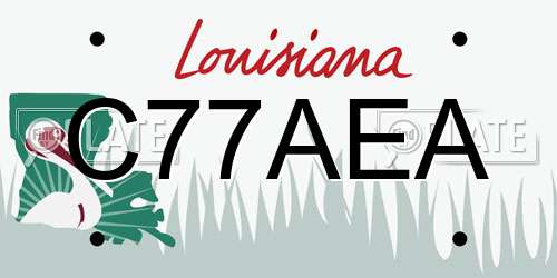 C77AEA Louisiana License Plate