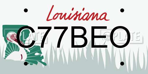 C77BEO Louisiana License Plate