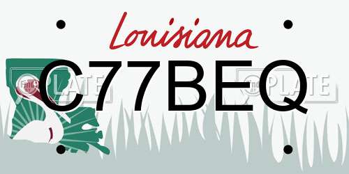 C77BEQ Louisiana License Plate
