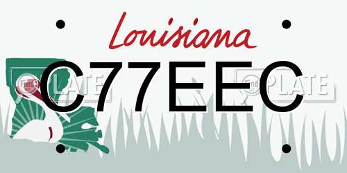 C77EEC Louisiana License Plate
