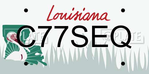 C77SEQ Louisiana License Plate