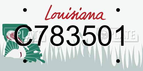 C783501 Louisiana License Plate