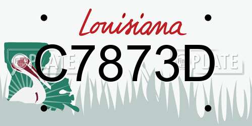 C7873D Louisiana License Plate