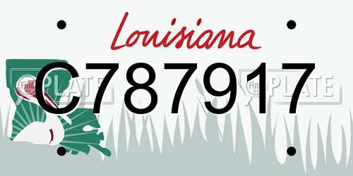 C787917 Louisiana License Plate
