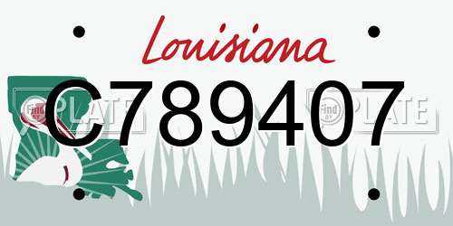 C789407 Louisiana License Plate