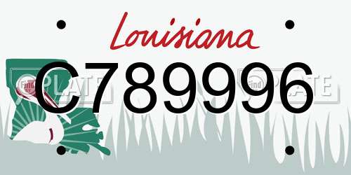 C789996 Louisiana License Plate