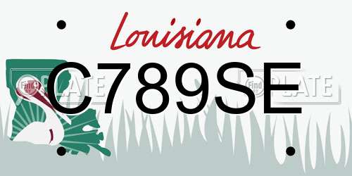 C789SE Louisiana License Plate