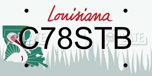 C78STB Louisiana License Plate