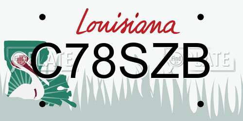 C78SZB Louisiana License Plate