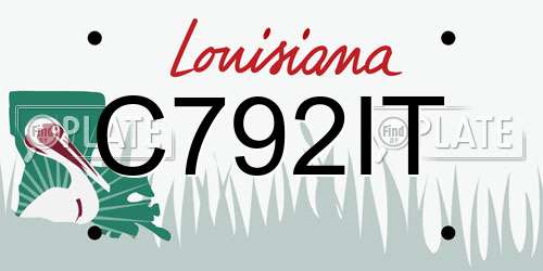 C792IT Louisiana License Plate