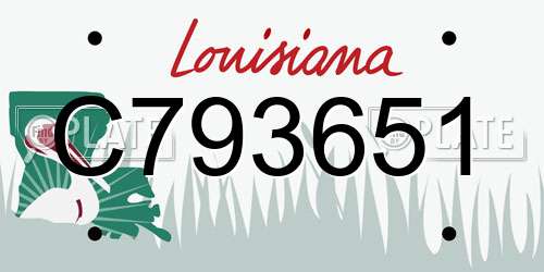 C793651 Louisiana License Plate