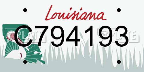 C794193 Louisiana License Plate